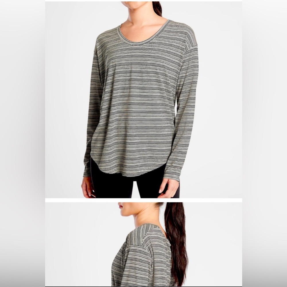 Athleta | Cloudlight Stratus Striped Top Lululemon Xl 1x long sleeve